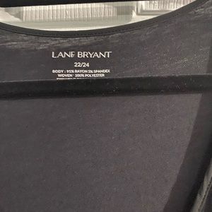 Black shirt. Sleeves are sheer. Size 22/24 Lane Bryant.